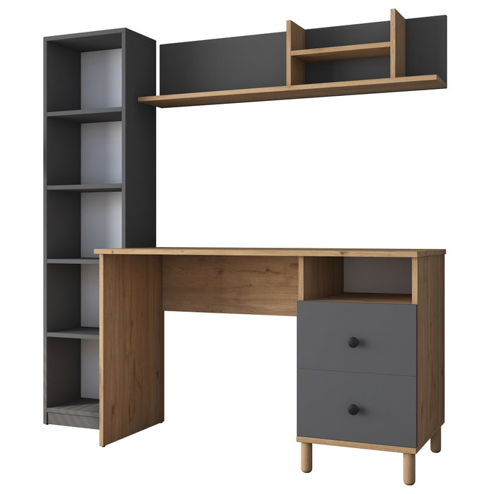 Hanah Home HA115 - 2643 Mesa de estudio Nogal y Antracita
